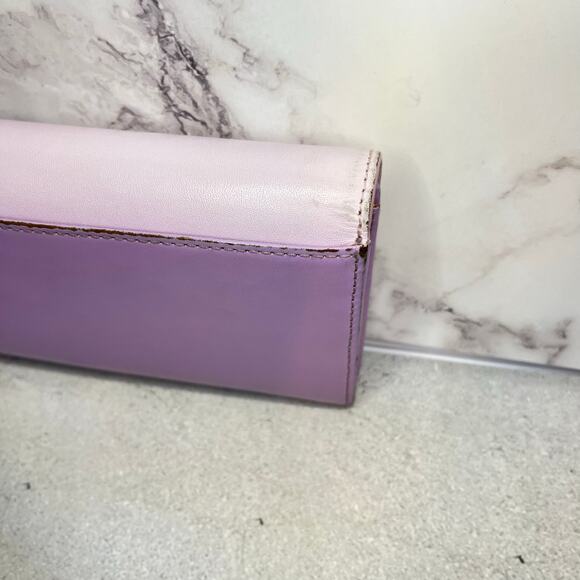 Agnes b. Lavender & Lilac Leather Long Wallet with Authenticity Card - Picture 6 of 14